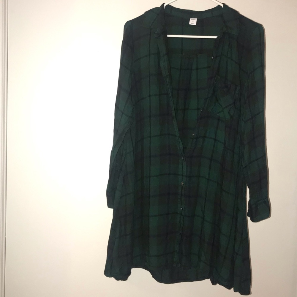 Green plaid tunic/dress
